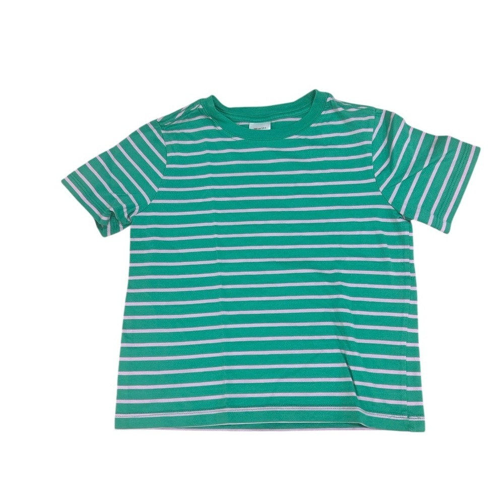 Hanna Andersson Green & pink Striped 100% Pima cotton Tee size 4(youth)